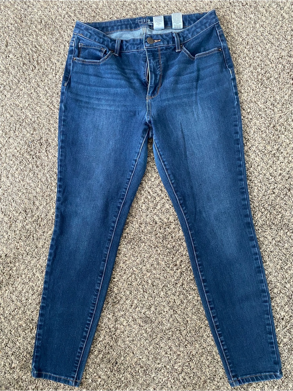 Time and Tru Dark Blue Stretch Skinny Jeans - Women's